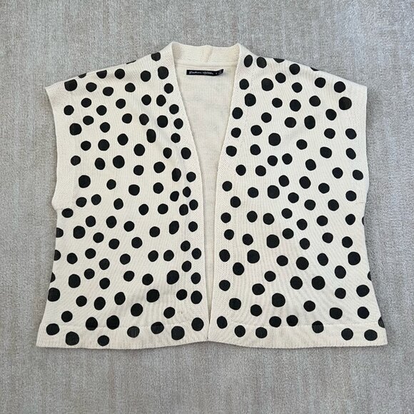 Gudrun Sjoden Cotton Polka Dot Cardigan Sweater L - Picture 1 of 10